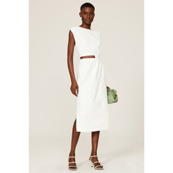 Love, Whit by Whitney Port White Cut Out Sleeveless Sheath Midi Dress Size S - Picture 1 of 14